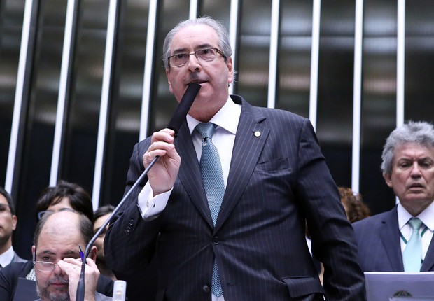 Eduardo Cunha votando a favor do Impeachment da presidente.