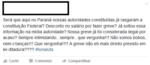 Reprodução retirada do Facebook mostra professor revoltado.