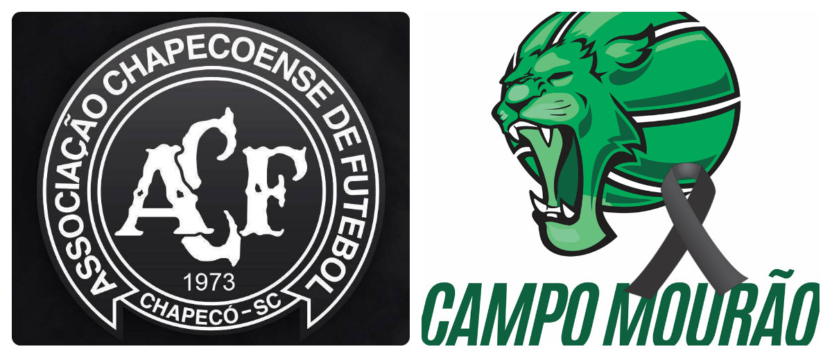 Campo Mourão Basquete mudou a cor do seu escudo para verde e demonstrou luto pela tragédia com o Chapecoense.