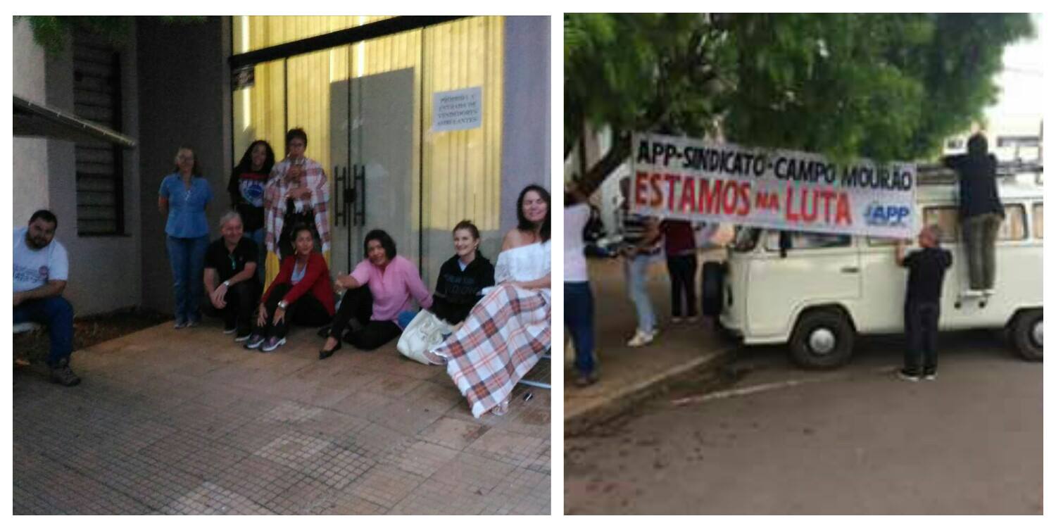 Professores em protesto